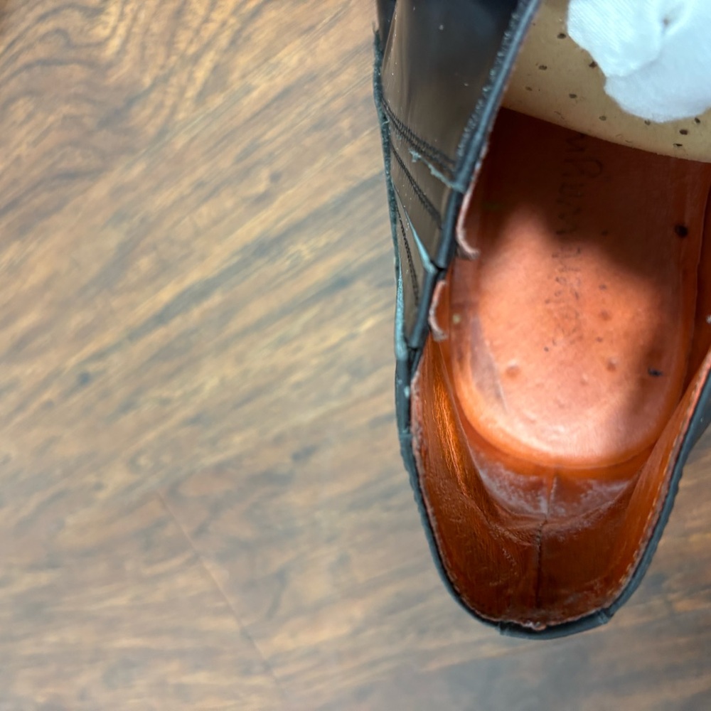 Robert Wayne Black Leather Men's Western Cowboy Ankle Boots Size 10 - Picture 5 of 7